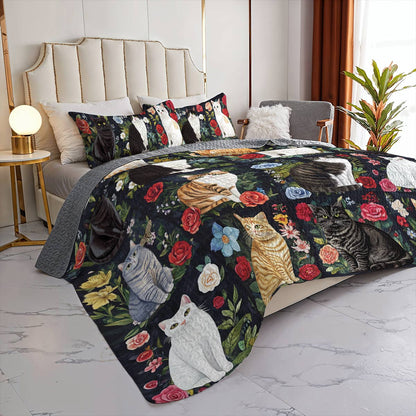 Lorva All Season Quilt 3-Piece Set Cat Lover’s Paradise