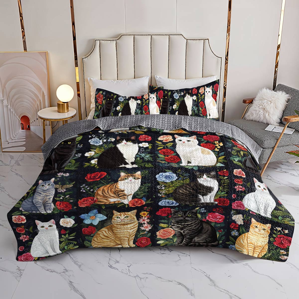 Lorva All Season Quilt 3-Piece Set Cat Lover’s Paradise
