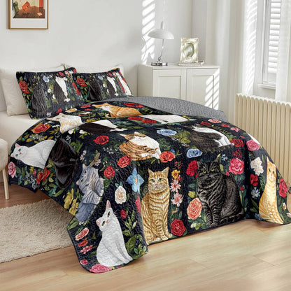 Lorva All Season Quilt 3-Piece Set Cat Lover’s Paradise
