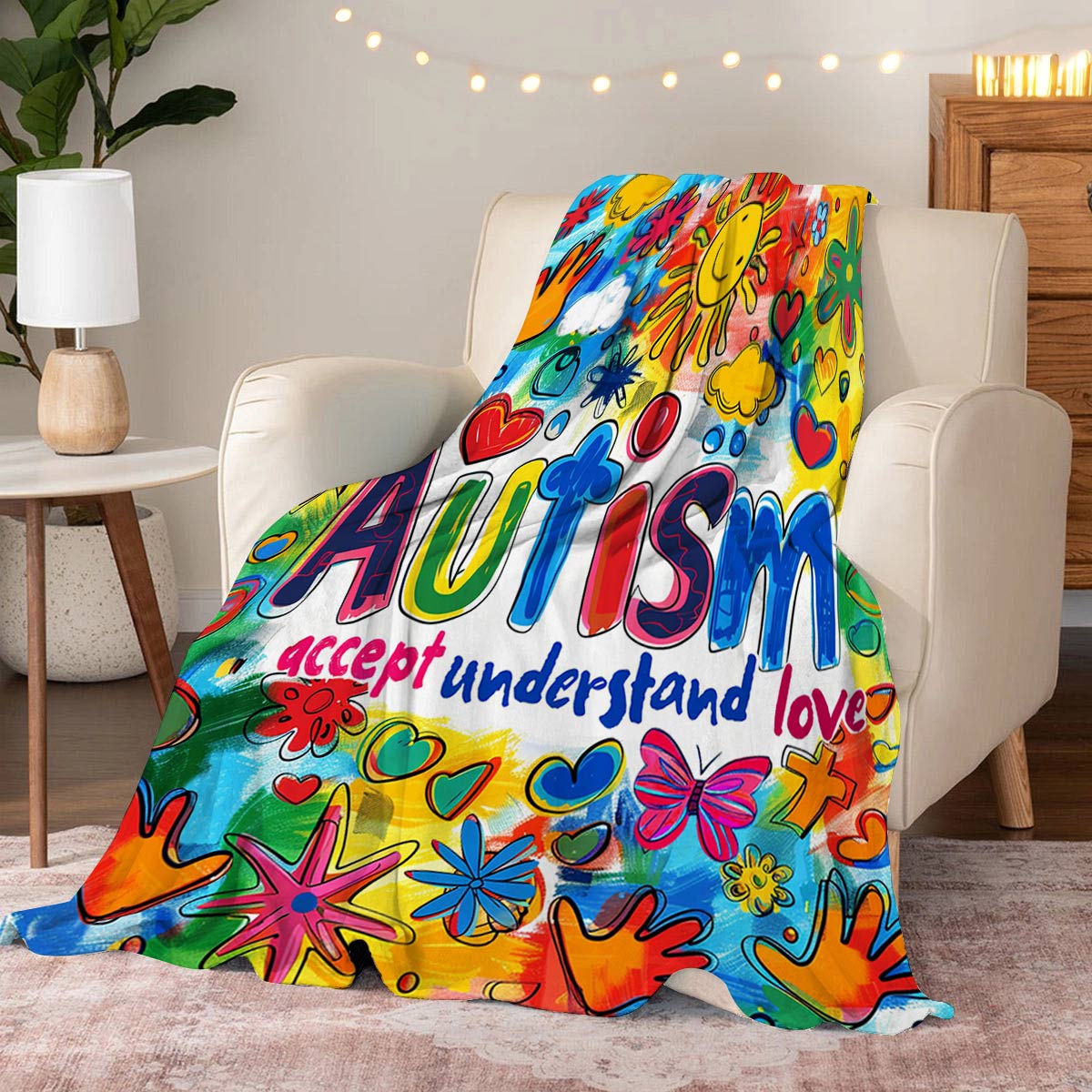 Lorva Fleece Blanket Autism Love