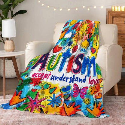 Lorva Fleece Blanket Autism Love