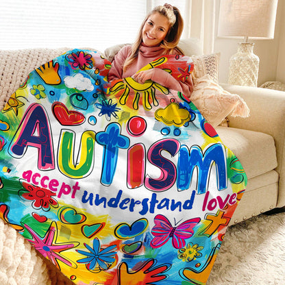Lorva Fleece Blanket Autism Love