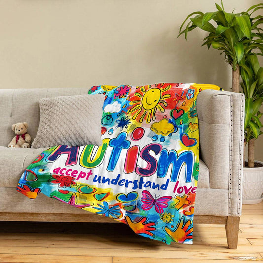 Lorva Fleece Blanket Autism Love