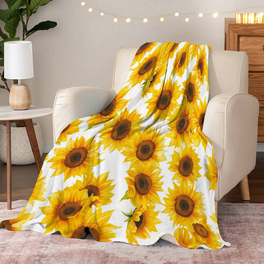 Lorva Fleece Blanket Beautiful Sunflowers