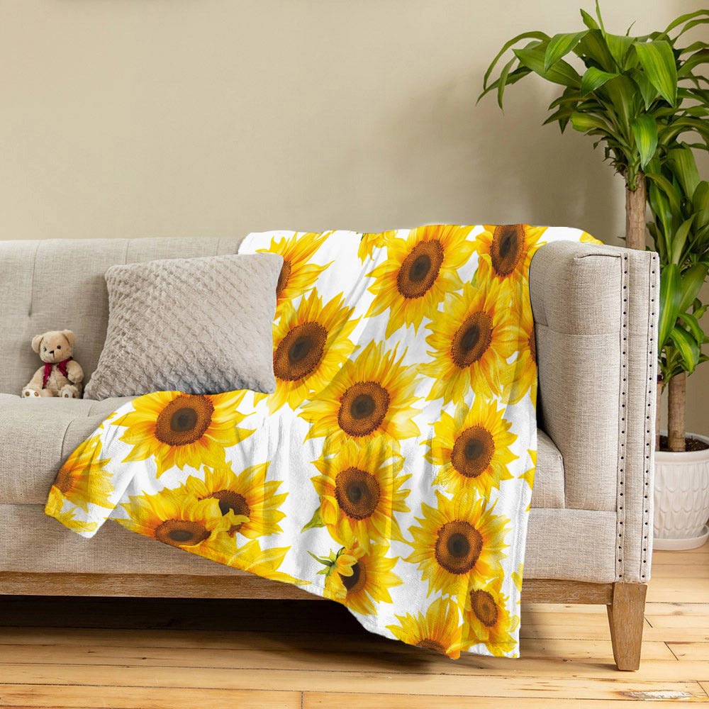 Lorva Fleece Blanket Beautiful Sunflowers
