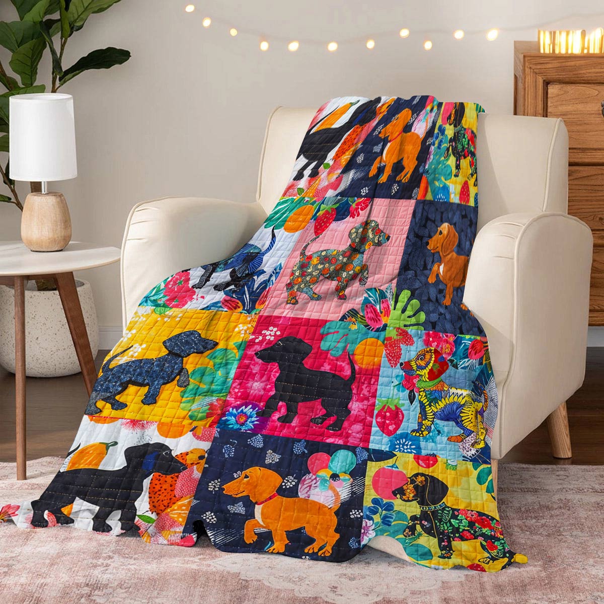 Lorva Fleece Blanket Tropical Dachshunds