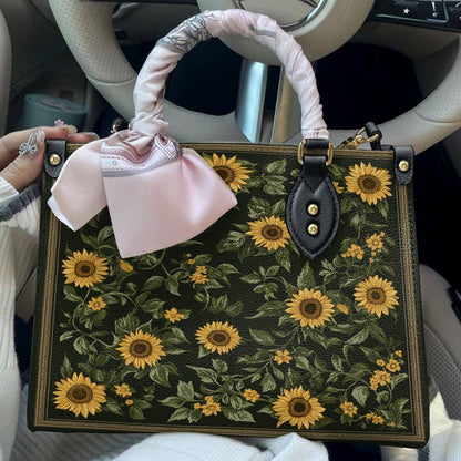 Lorva Leather Bag Classical Sunflowers