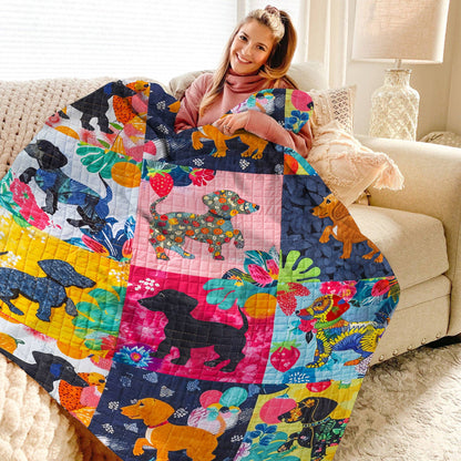 Lorva Fleece Blanket Tropical Dachshunds
