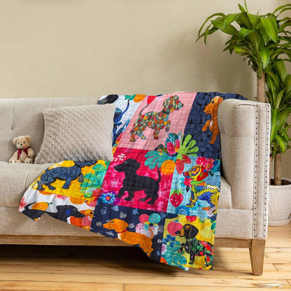 Lorva Fleece Blanket Tropical Dachshunds