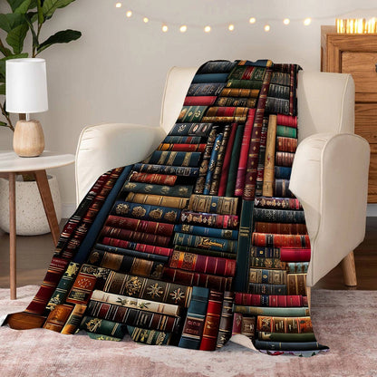 Lorva Fleece Blanket Vintage Books