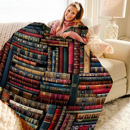 Lorva Fleece Blanket Vintage Books