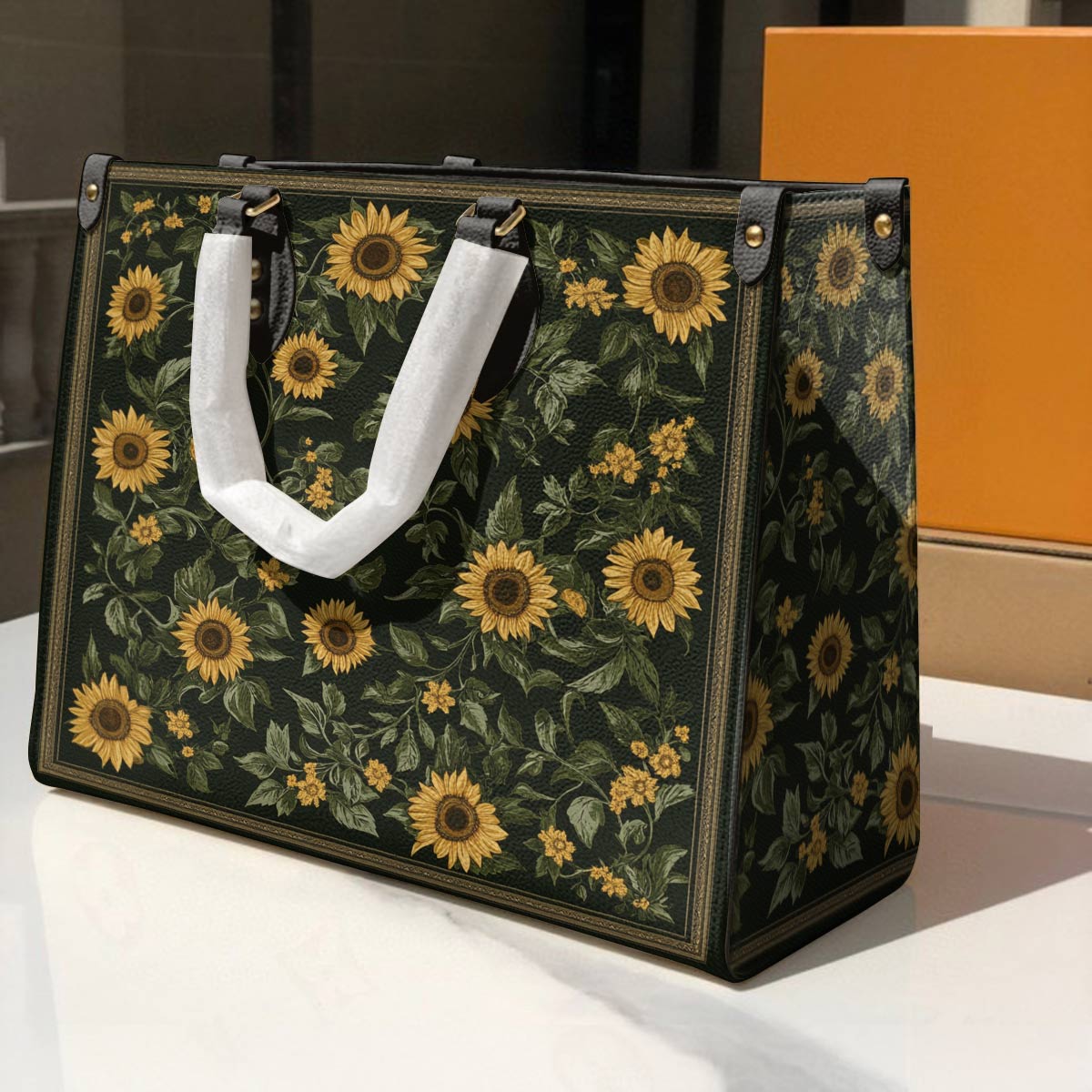 Lorva Leather Bag Classical Sunflowers