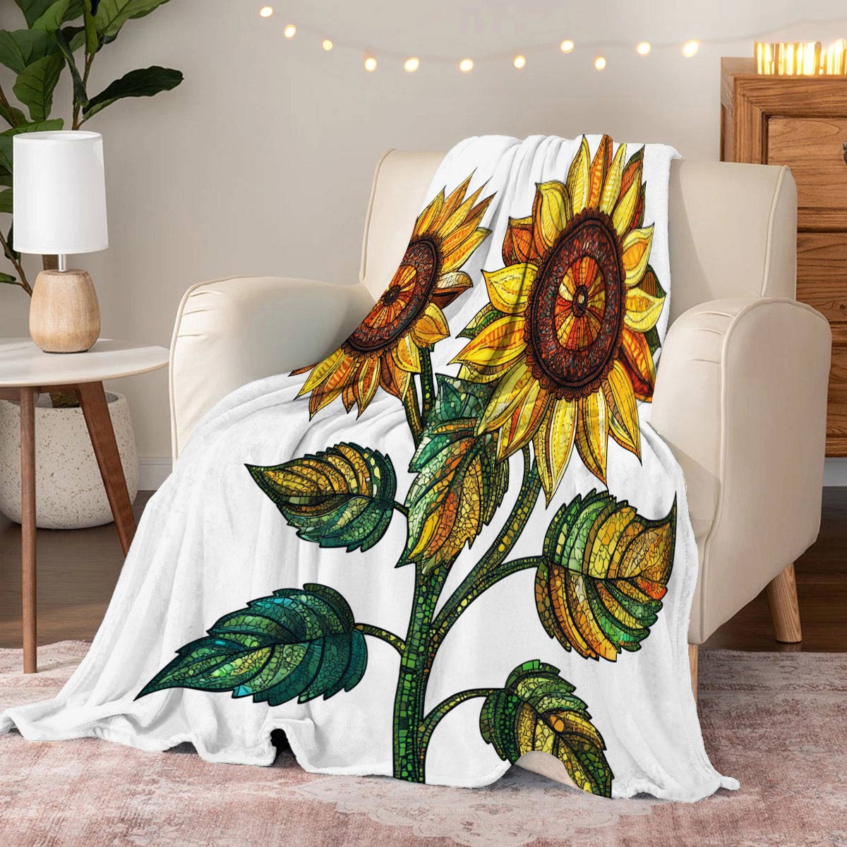 Lorva Fleece Blanket Sunflower Mama