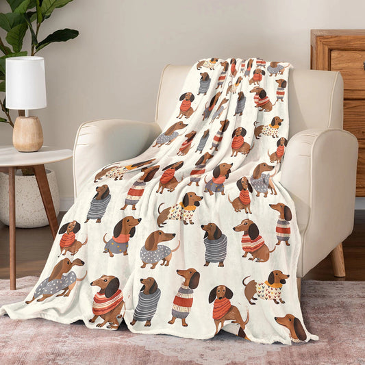 Lorva Dachshund Fleece Blanket Cuteness Overload