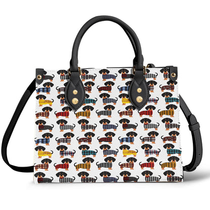 Lorva Leather Bag Amazing Flannel Dachshund