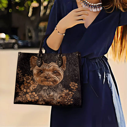 Lorva Yorkie Leather Bag Vintage Bloom