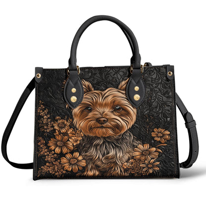 Lorva Yorkie Leather Bag Vintage Bloom