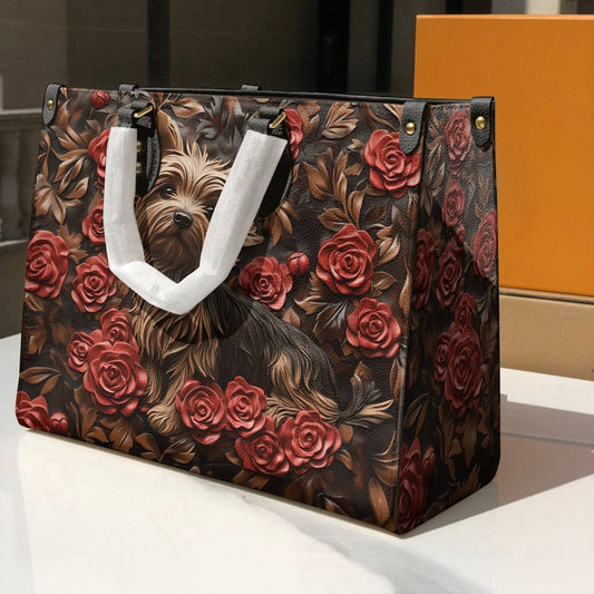 Lorva Yorkie Leather Bag Midnight Rose