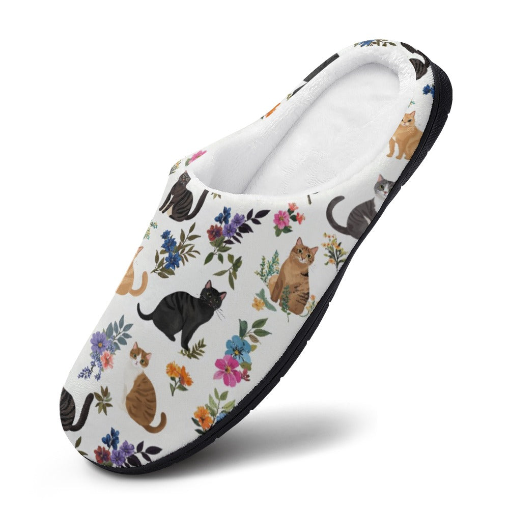 Lorva Slippers Cute Floral Cats