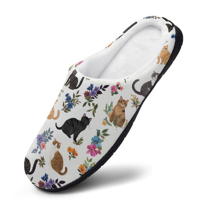 Lorva Slippers Cute Floral Cats