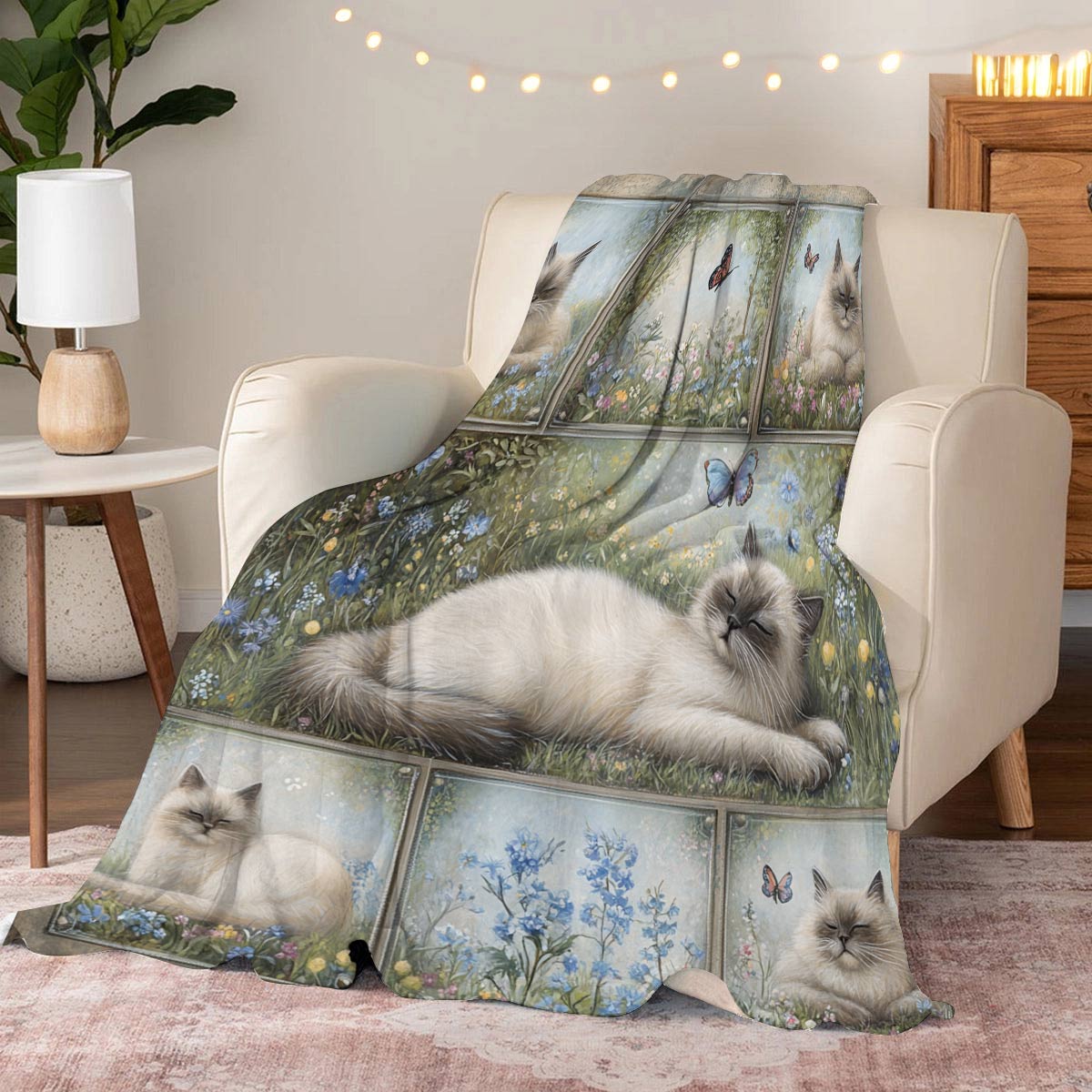 Lorva Fleece Blanket Ragdoll Meadow Dreams