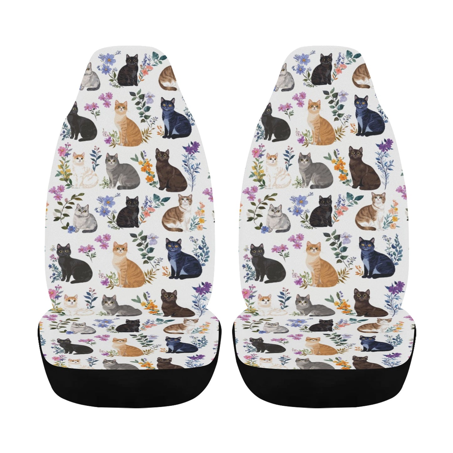 Cat Car Seat Covers Charming Floral Cats