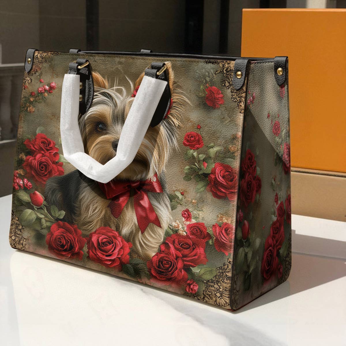 Lorva Yorkie Leather Bag Royal Rose Yorkie