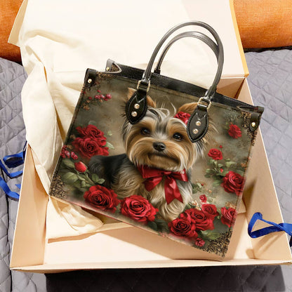 Lorva Yorkie Leather Bag Royal Rose Yorkie