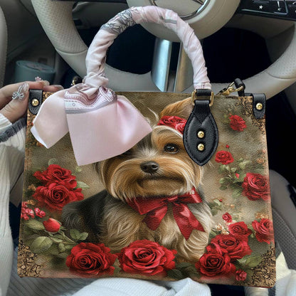 Lorva Yorkie Leather Bag Royal Rose Yorkie
