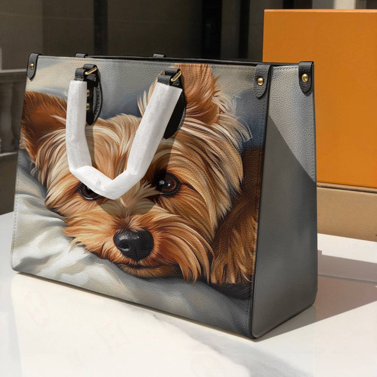 Lorva Yorkie Leather Bag Cozy Yorkie Delight