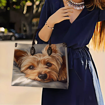 Lorva Yorkie Leather Bag Cozy Yorkie Delight