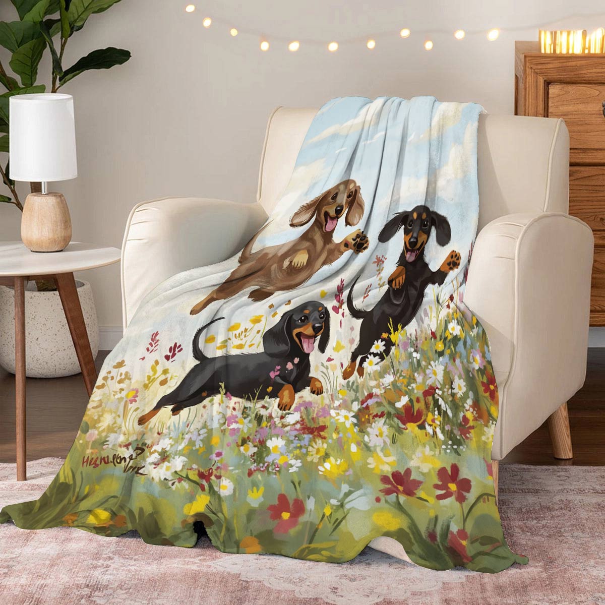 Lorva Fleece Blanket Happy Dachshunds