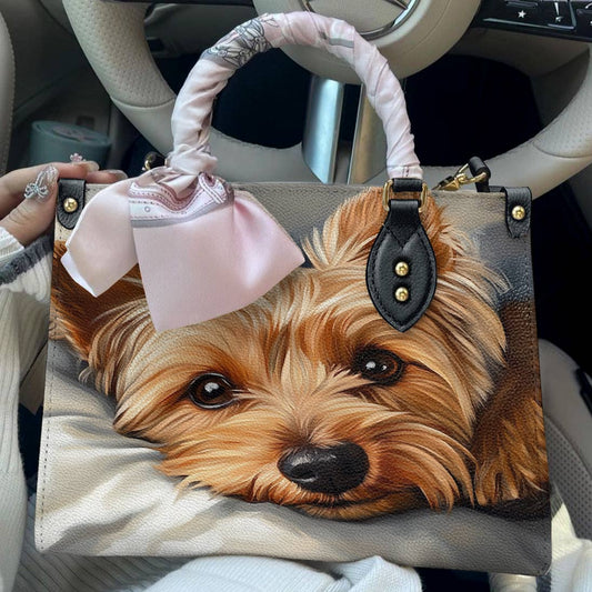 Lorva Yorkie Leather Bag Cozy Yorkie Delight