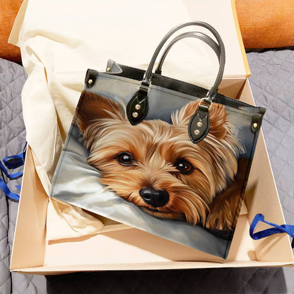 Lorva Yorkie Leather Bag Cozy Yorkie Delight