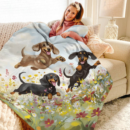 Lorva Fleece Blanket Happy Dachshunds