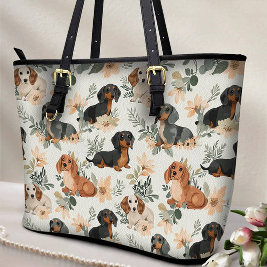 Lorva Leather Tote Bag Muted Meadows