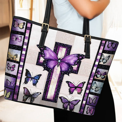 Lorva Leather Tote Bag Butterfly Blessings