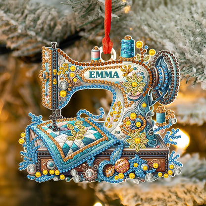 Lorva Sewing Personalized 2D Acrylic Ornament Stitch & Sparkle
