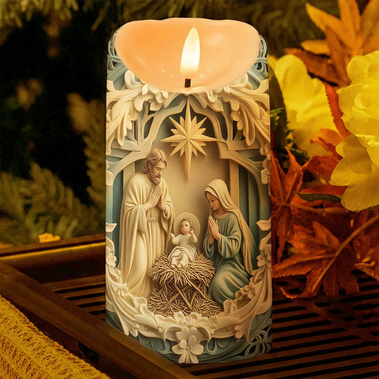 Lorva LED Candle Faith Nativity