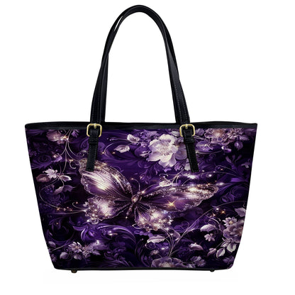 Lorva Butterfly Leather Tote Bag Midnight Sparkle Butterfly