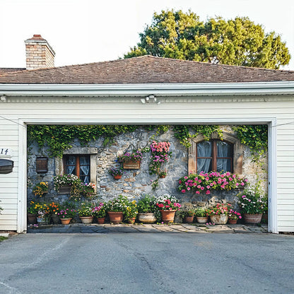 Lorva Garage Door Banner Enchanted Cottage Garden