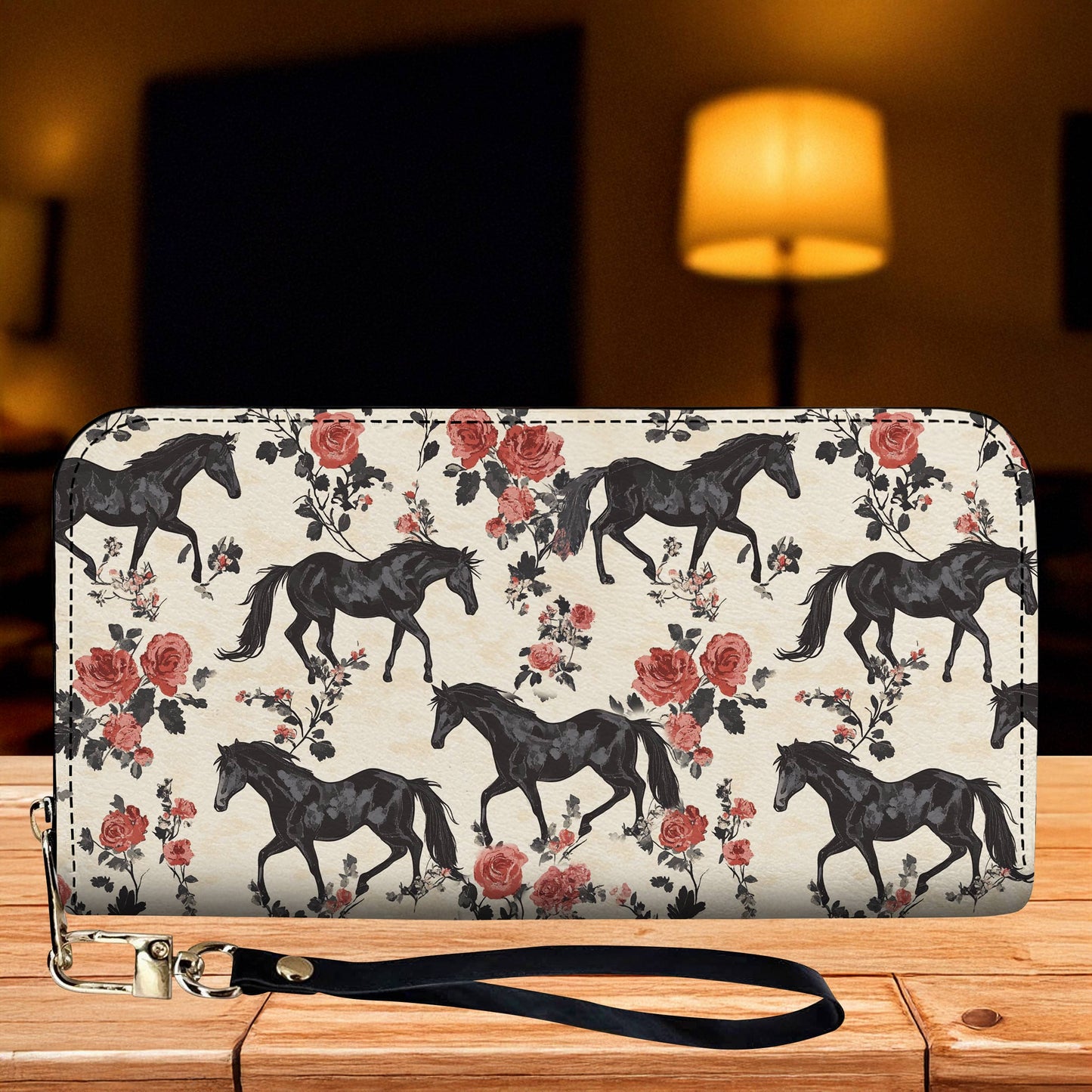 Lorva Leather Wallet Vintage Horse & Roses