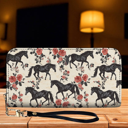 Lorva Leather Wallet Vintage Horse & Roses