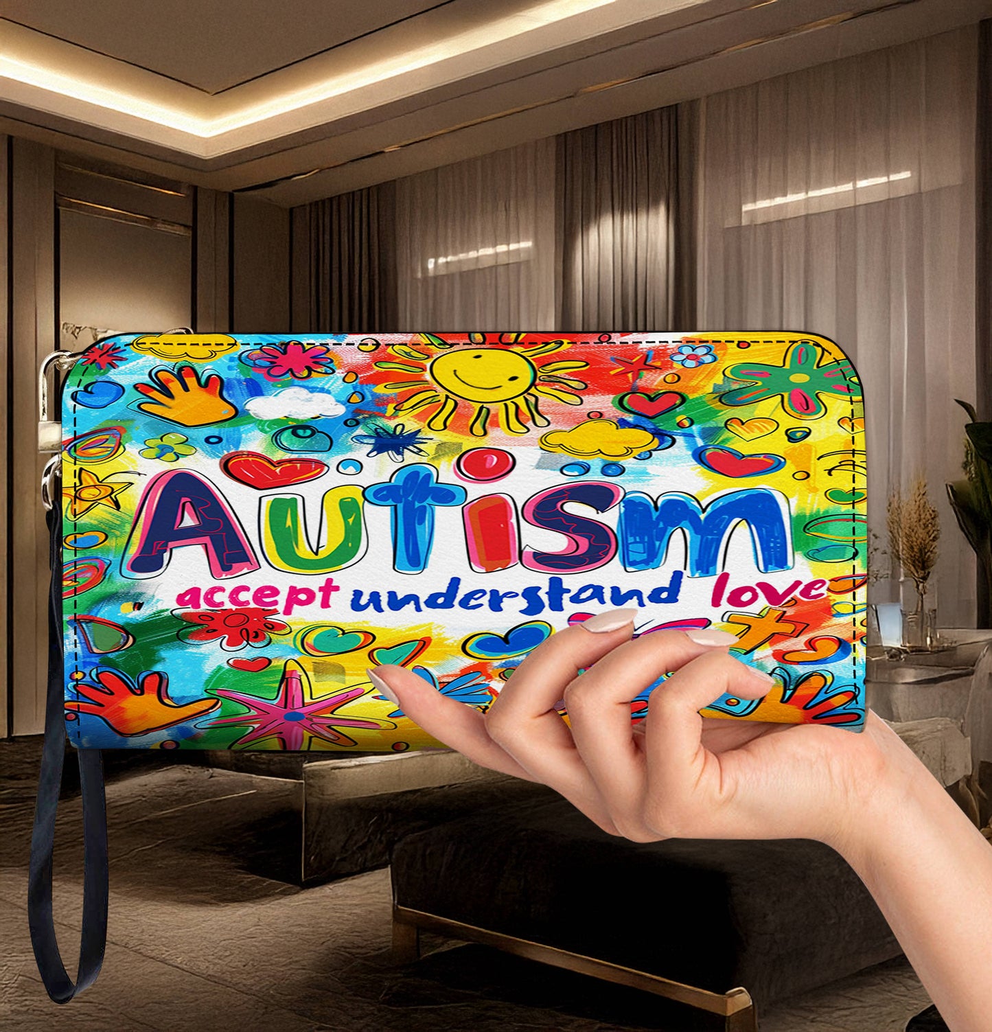 Lorva Leather Wallet Autism Love Understand Accept