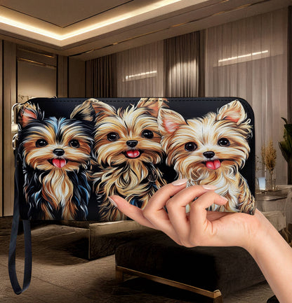 Lorva Leather Wallet Happy Yorkie Pals
