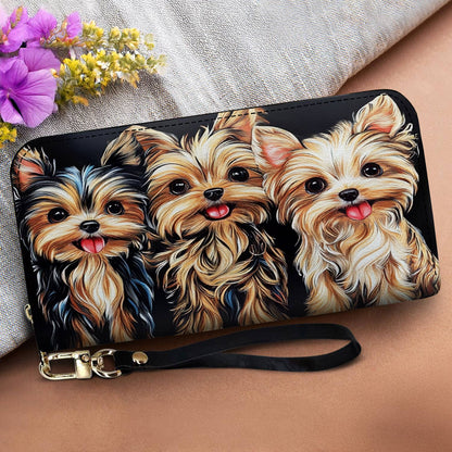Lorva Leather Wallet Happy Yorkie Pals