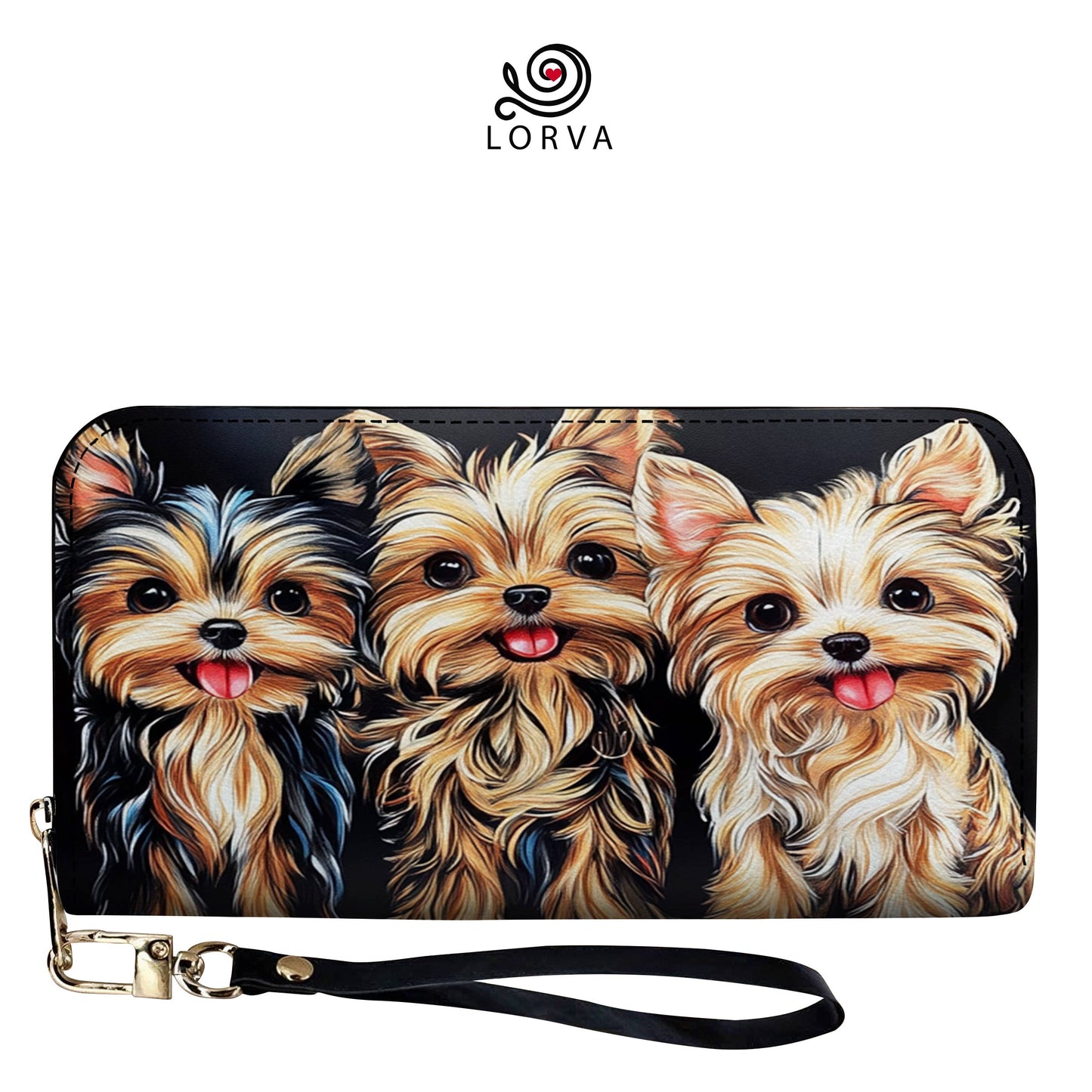 Lorva Leather Wallet Happy Yorkie Pals