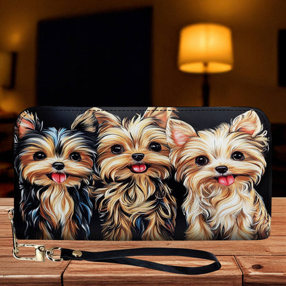 Lorva Leather Wallet Happy Yorkie Pals