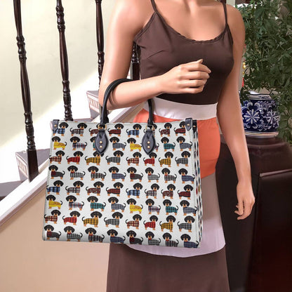Lorva Leather Bag Amazing Flannel Dachshund