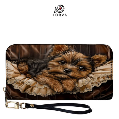 Lorva Yorkie Leather Wallet Snuggles & Sophistication